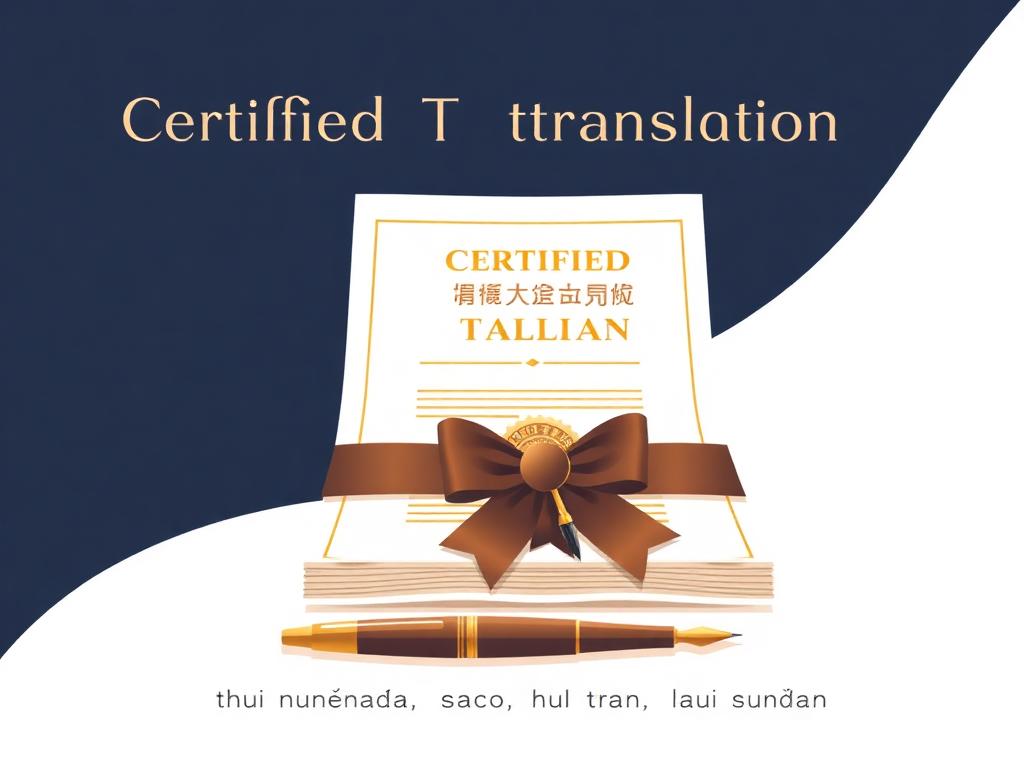 Certified translation document with a seal and ribbon
